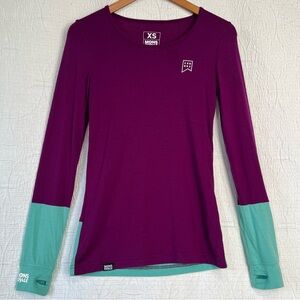Mons Royale Shirt Womens XS Merino Wool Original Base Layer Long Sleeve STAINED